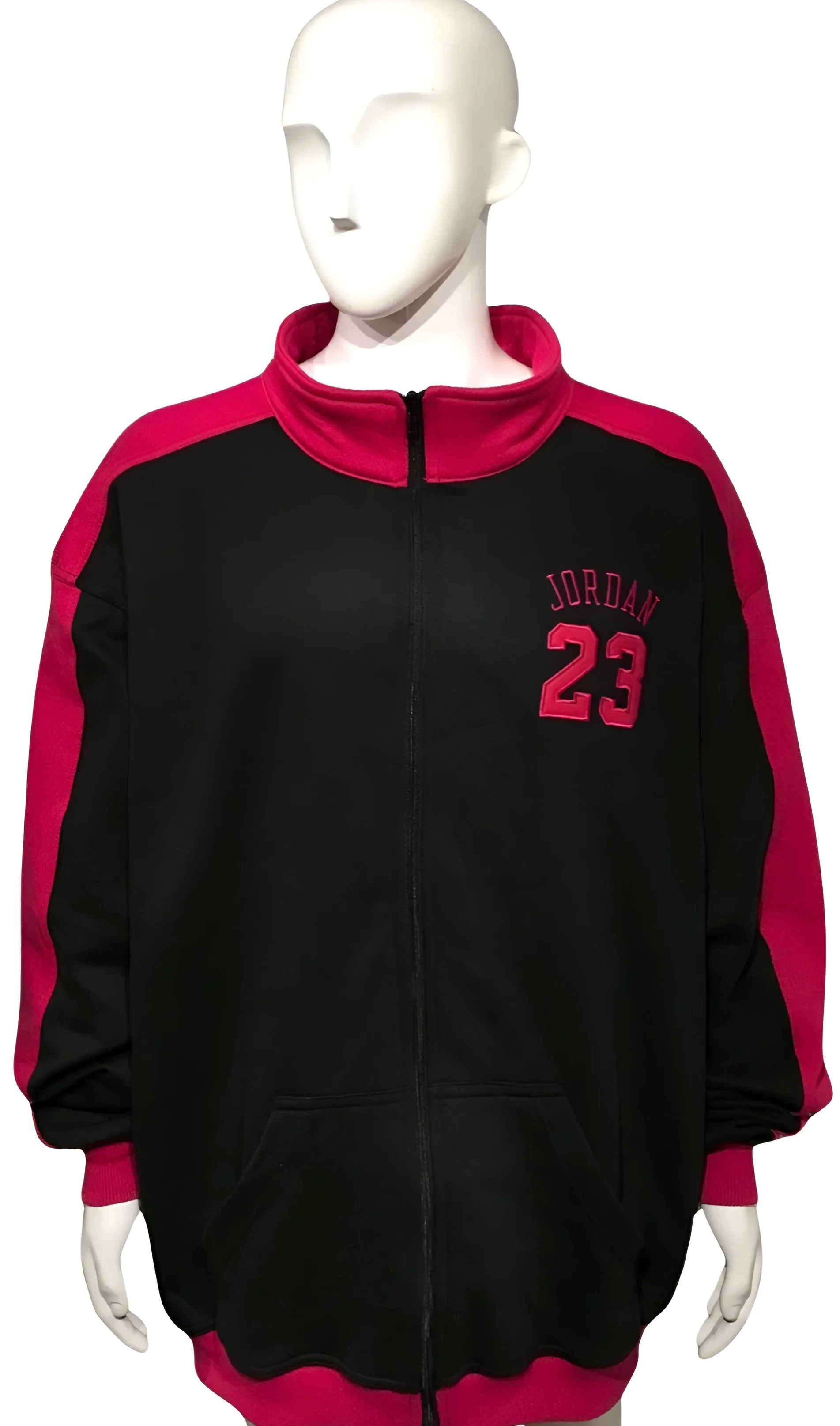 ^23^ (BLACK-HOT PINK) (REMIX) TRACK JACKETS (CUT & SEW) (UNISEX)