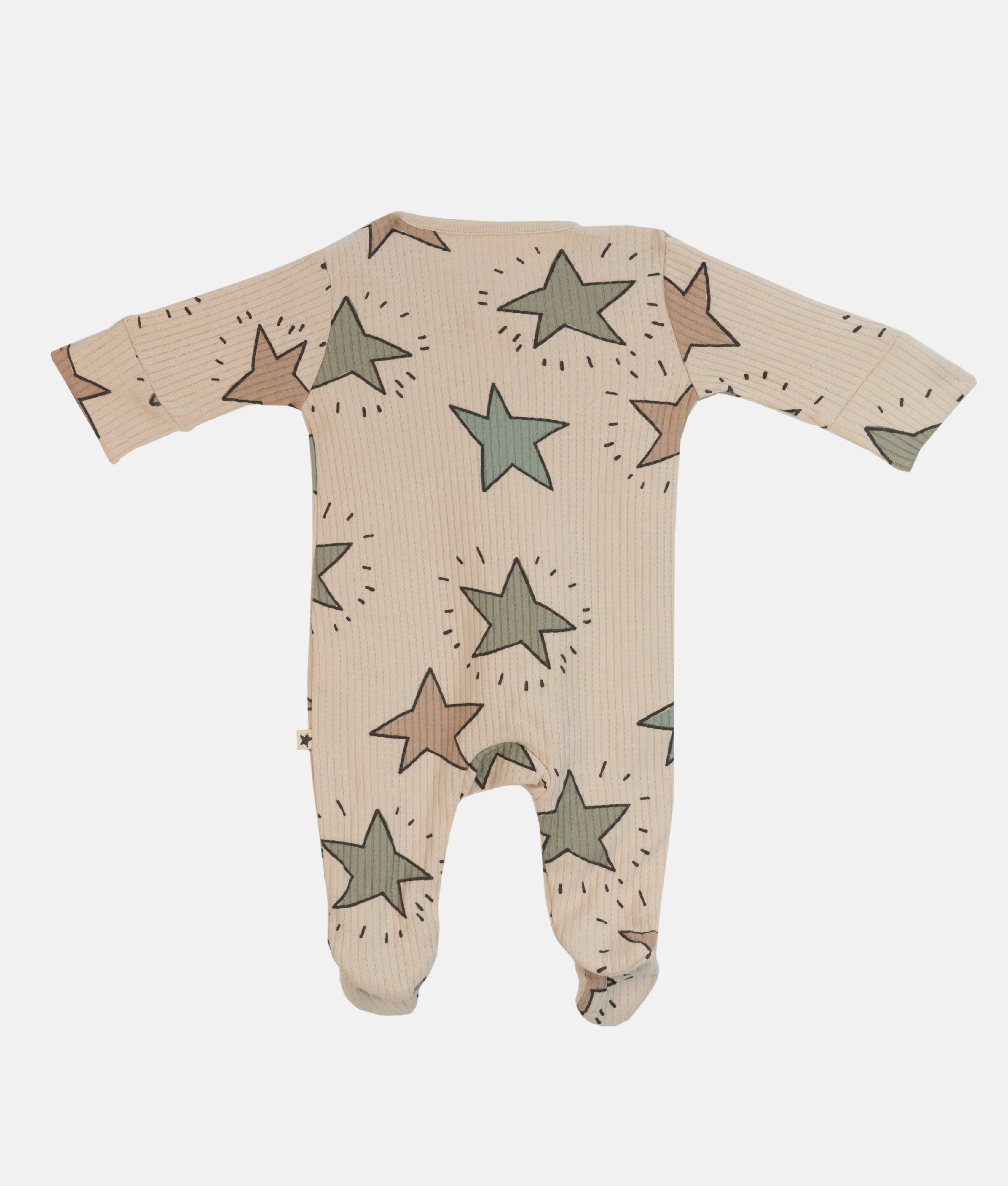 Baby Sleep Suits - Beige Star Print