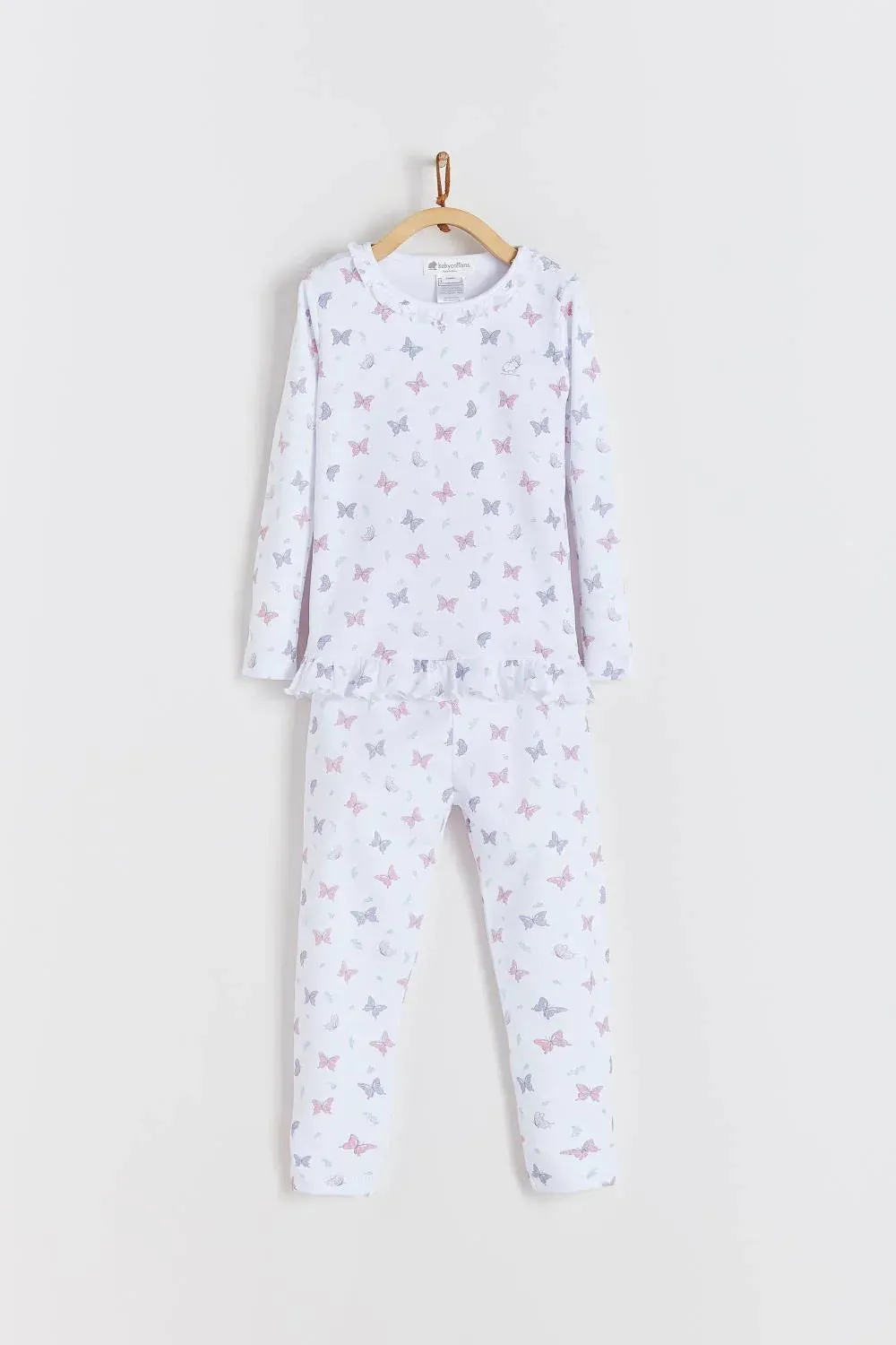 Babycottons Butterfly Pima Cotton Snug Fit Long Pajama Set