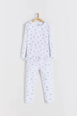 Babycottons Butterfly Pima Cotton Snug Fit Long Pajama Set