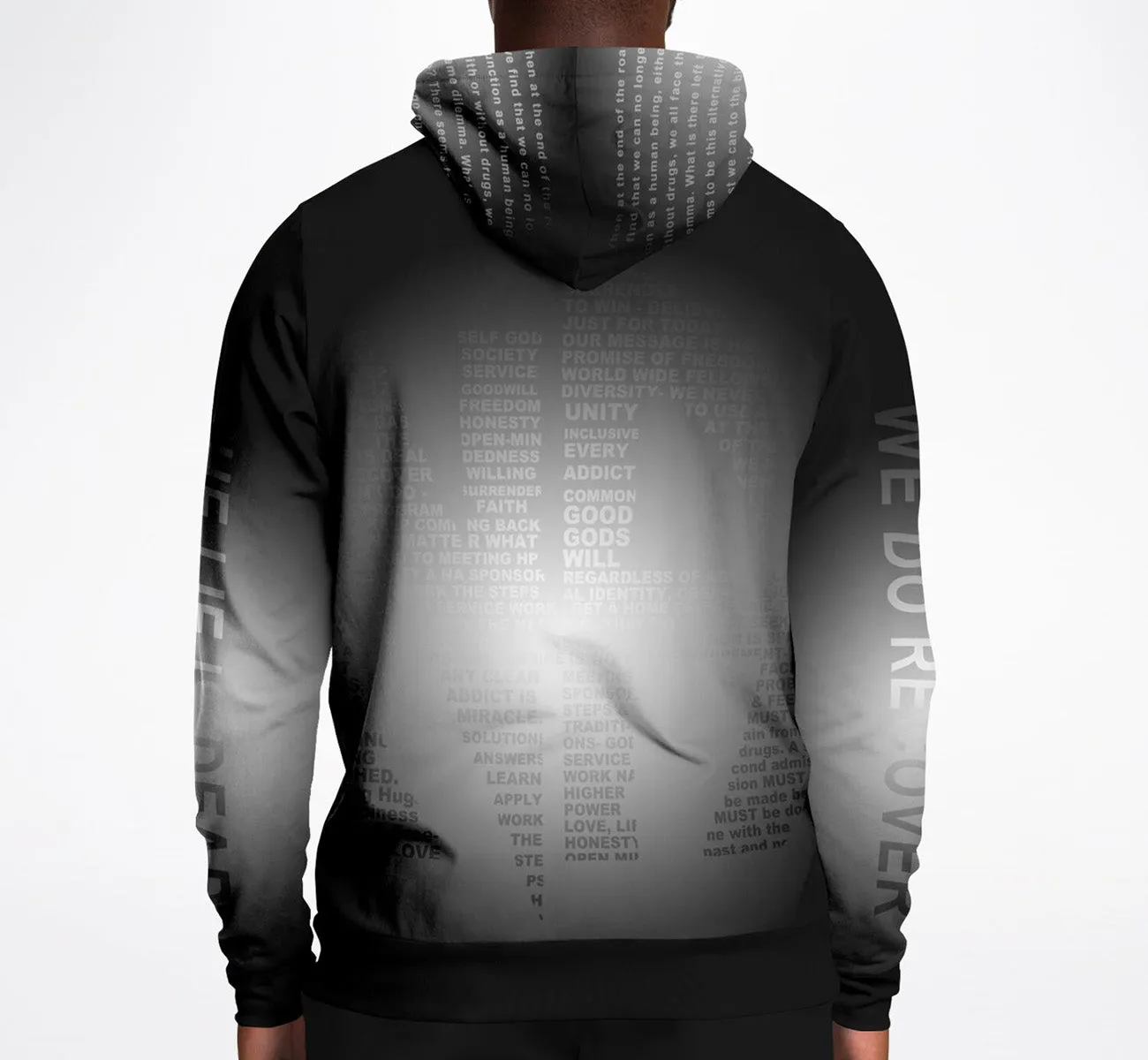 Black & White Message AOP Hoodie