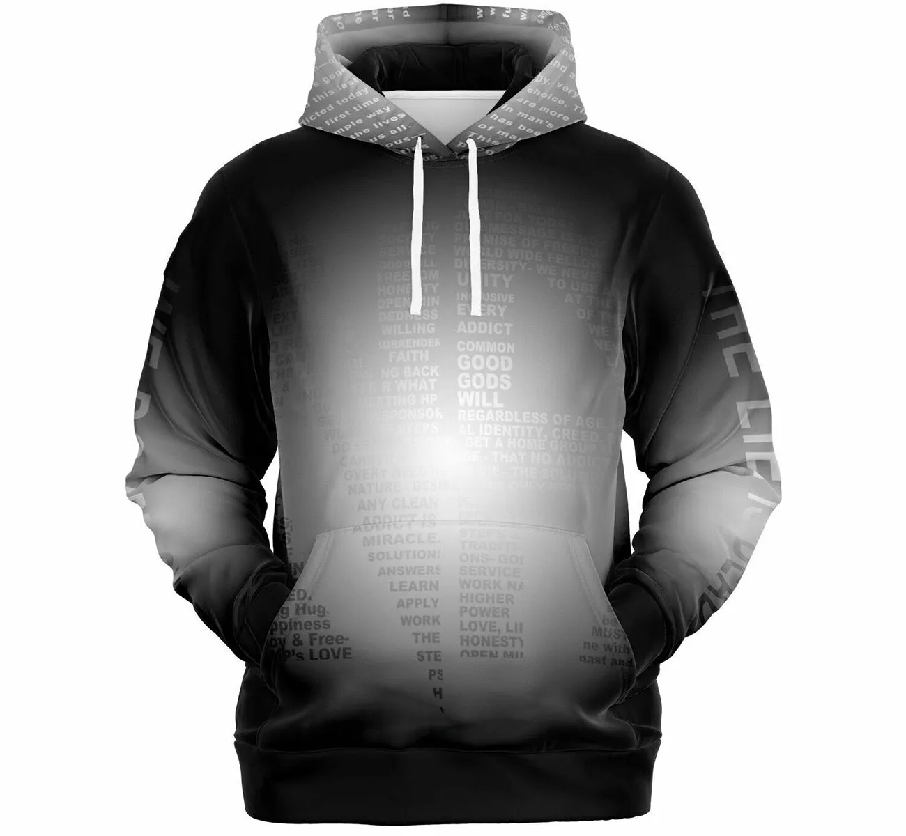 Black & White Message AOP Hoodie