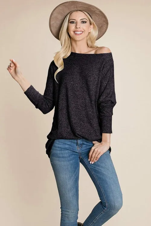 Casual Dolman Pullover Sweater Loose Fit Knit Top