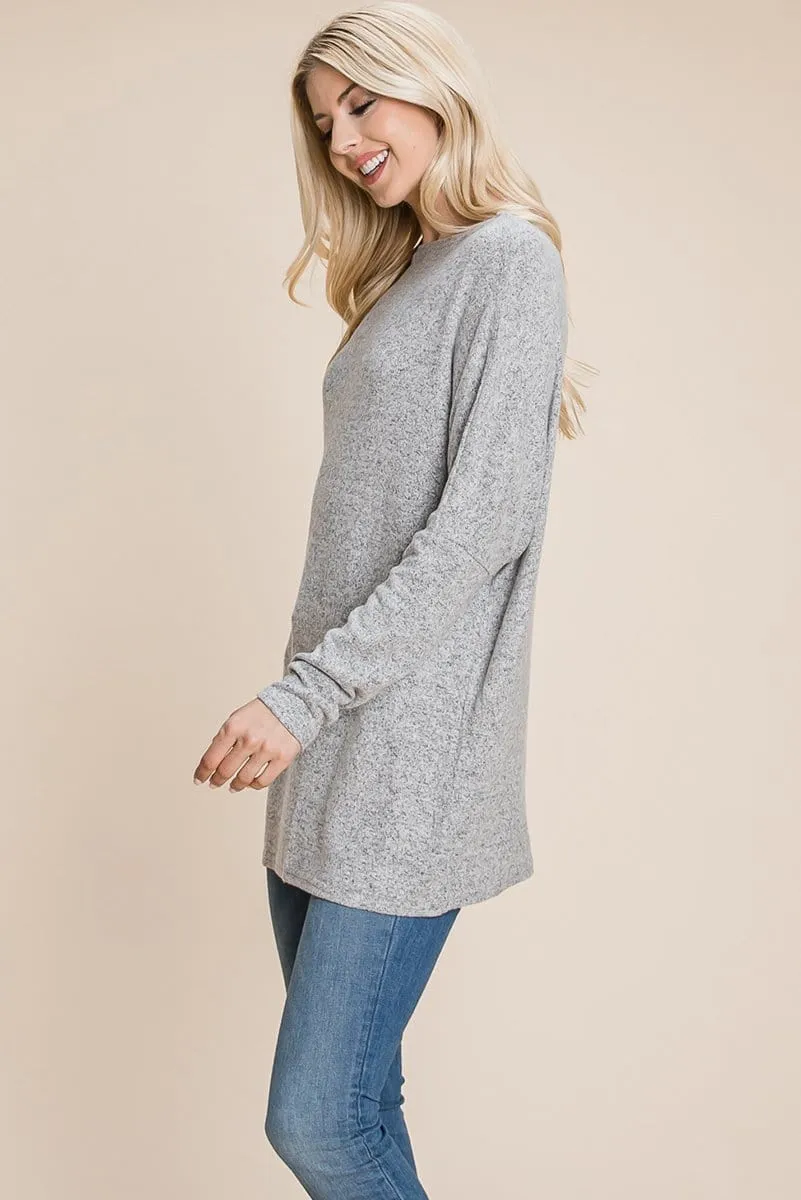 Casual Dolman Pullover Sweater Loose Fit Knit Top