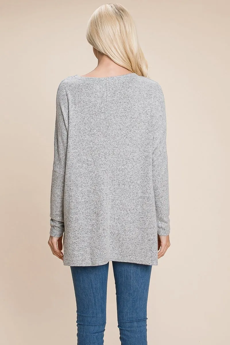 Casual Dolman Pullover Sweater Loose Fit Knit Top