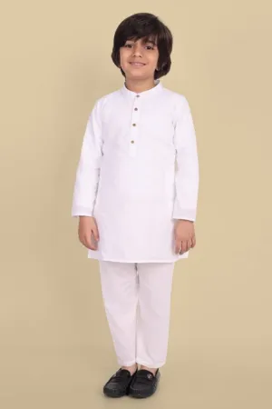 Classic Basic White Kurta & Pajama - Set of 2