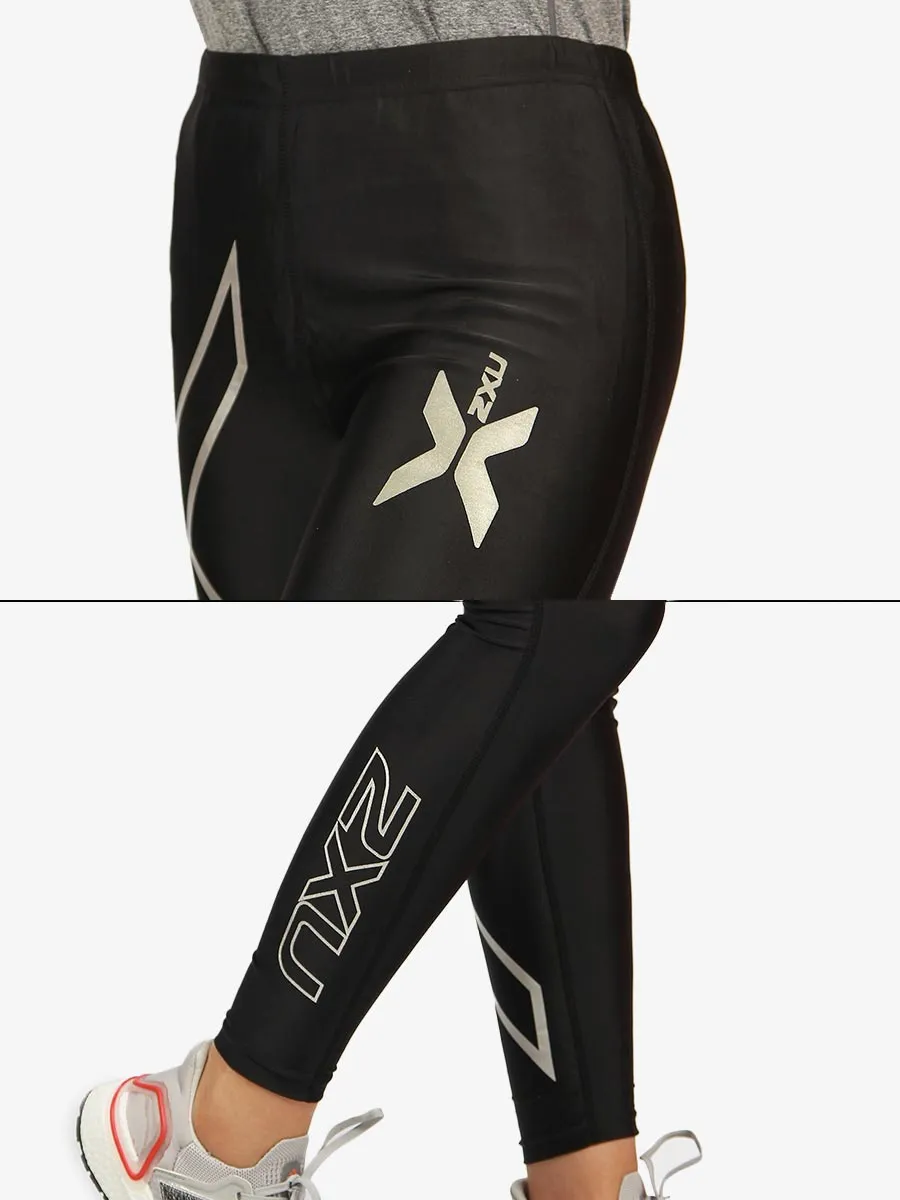 Compression Tights - 001 - Silver / Black