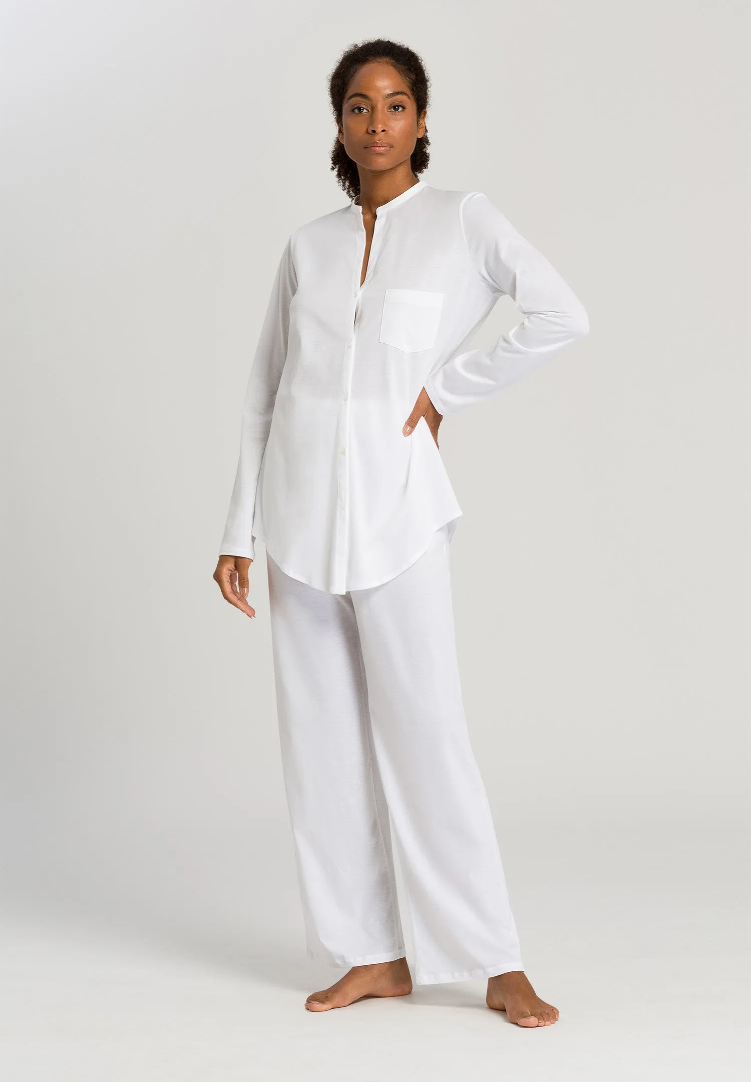 Cotton Deluxe Cotton Button Front Pajama Set  | White 77956-101