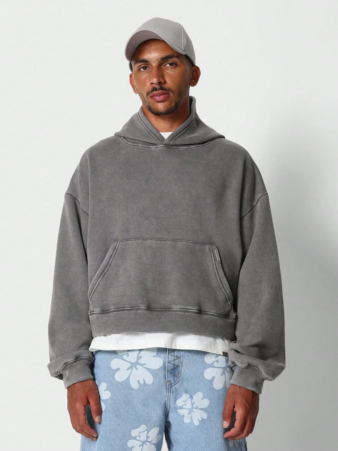 Crop Fit Overhead Washed Hoodie