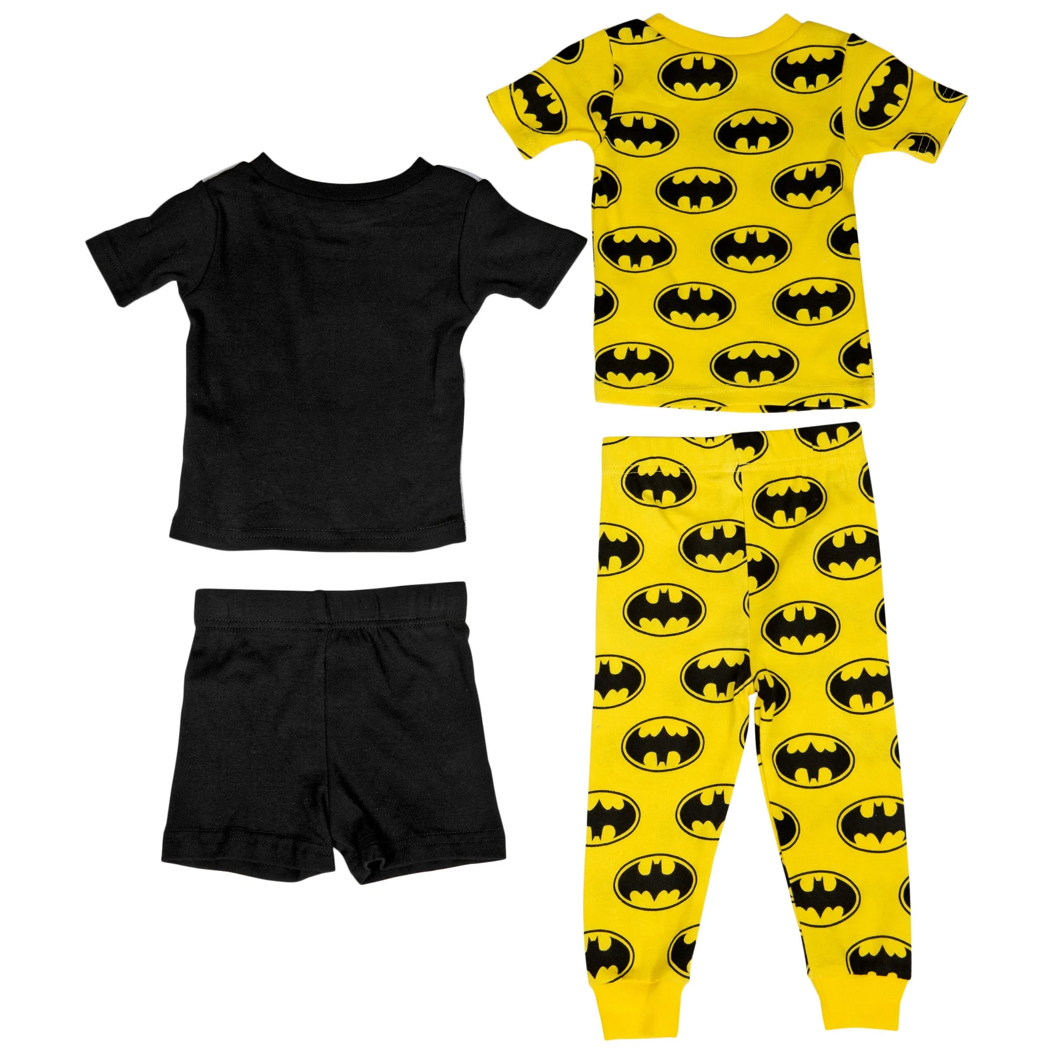 DC Comics Batman and Bat Symbol All Over Print 4-Piece Pajama Set