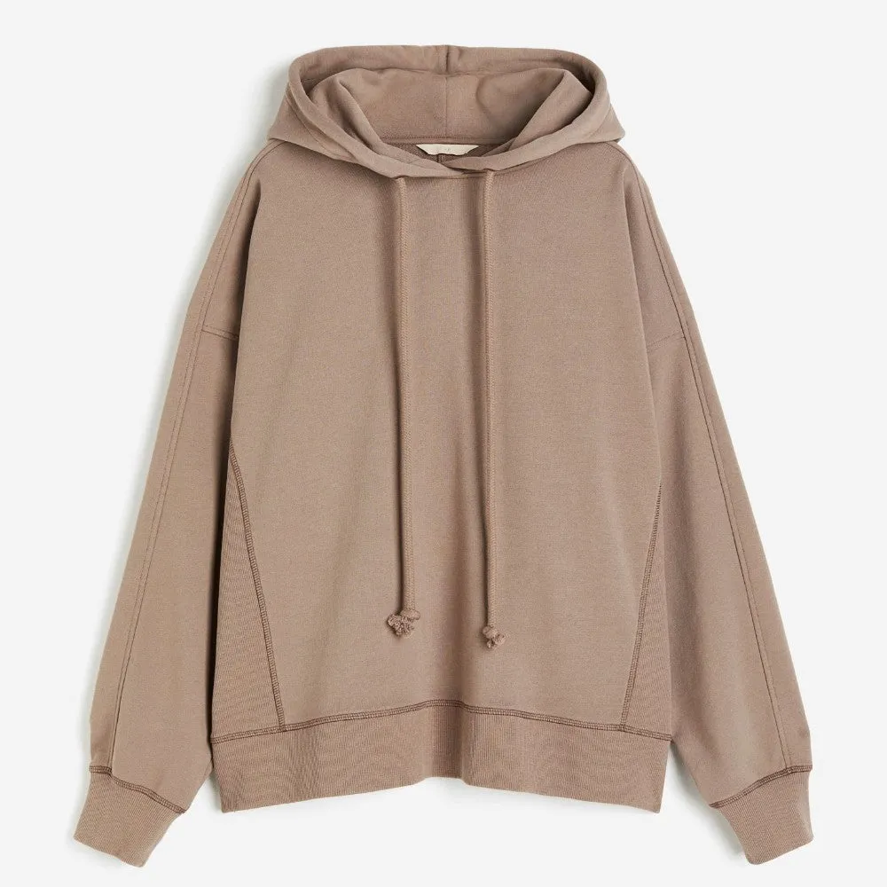 H&M Oversized Cotton sweatshirt, beige