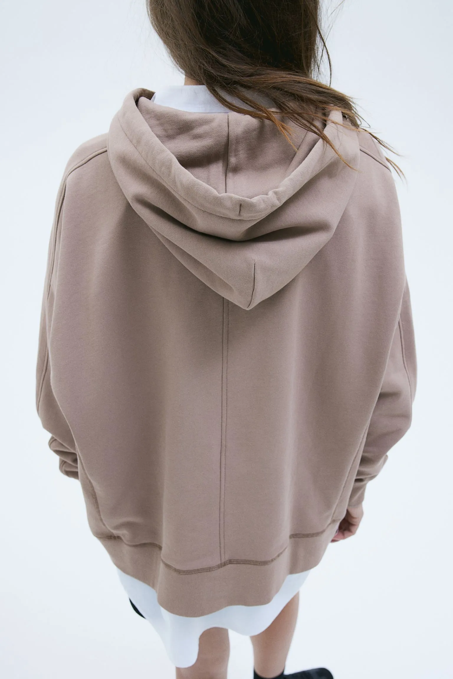 H&M Oversized Cotton sweatshirt, beige