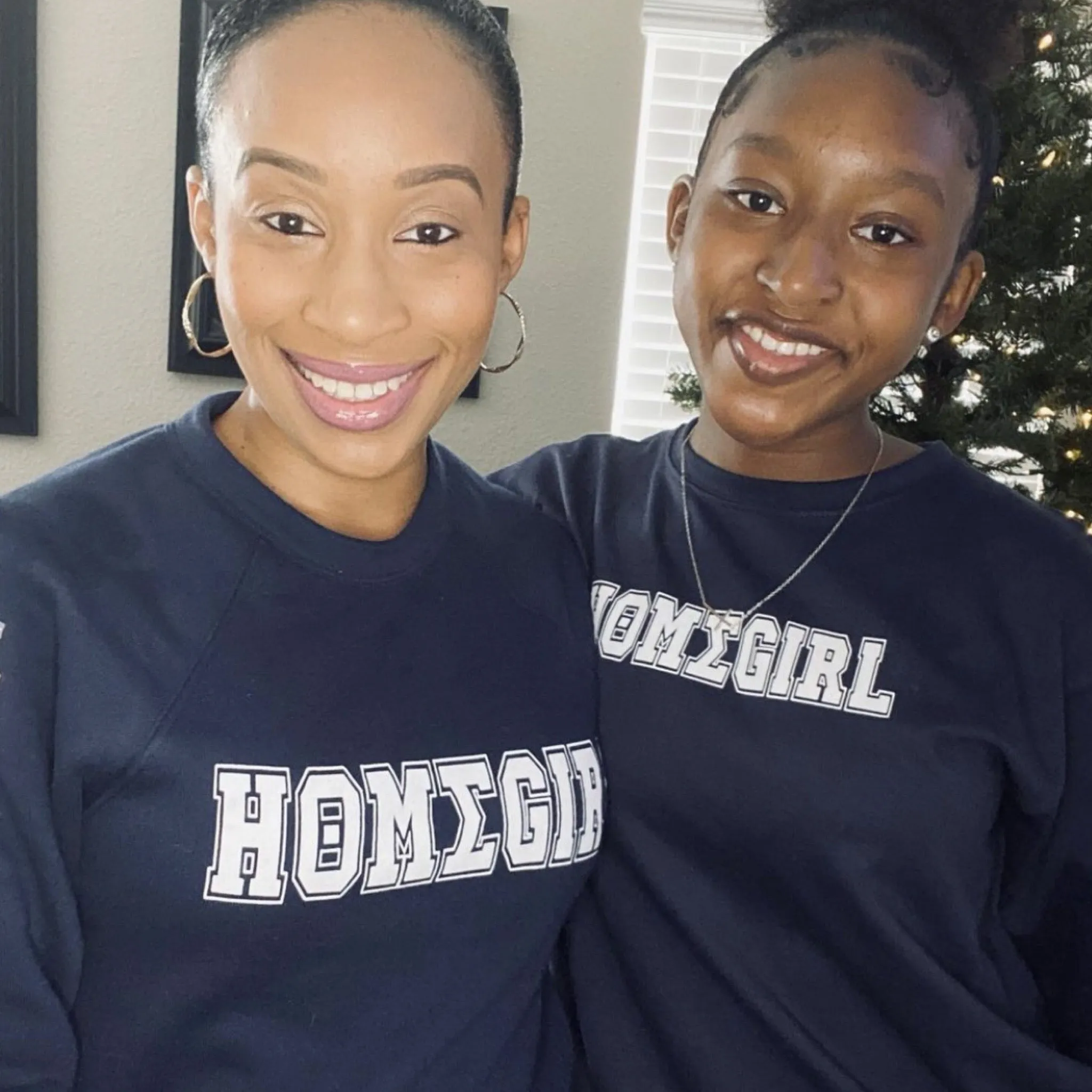 Homegirl and Girlfriend Matching Navy Sweatshirt Set - Greek