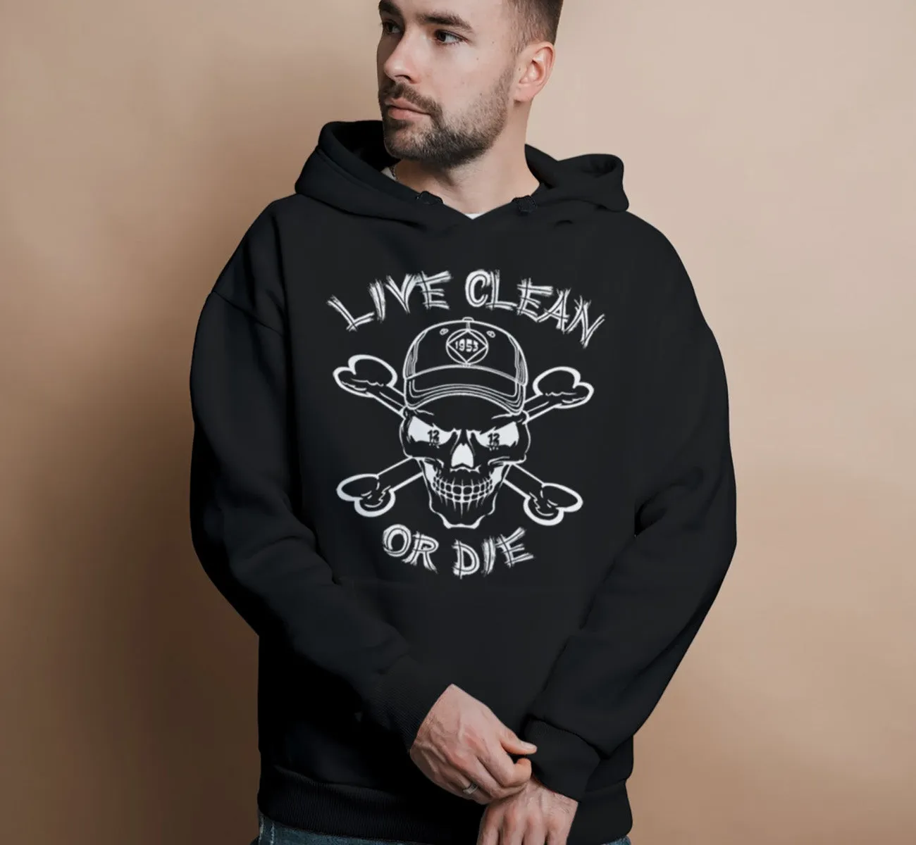 Hoodie - Live Clean Or Die - Black