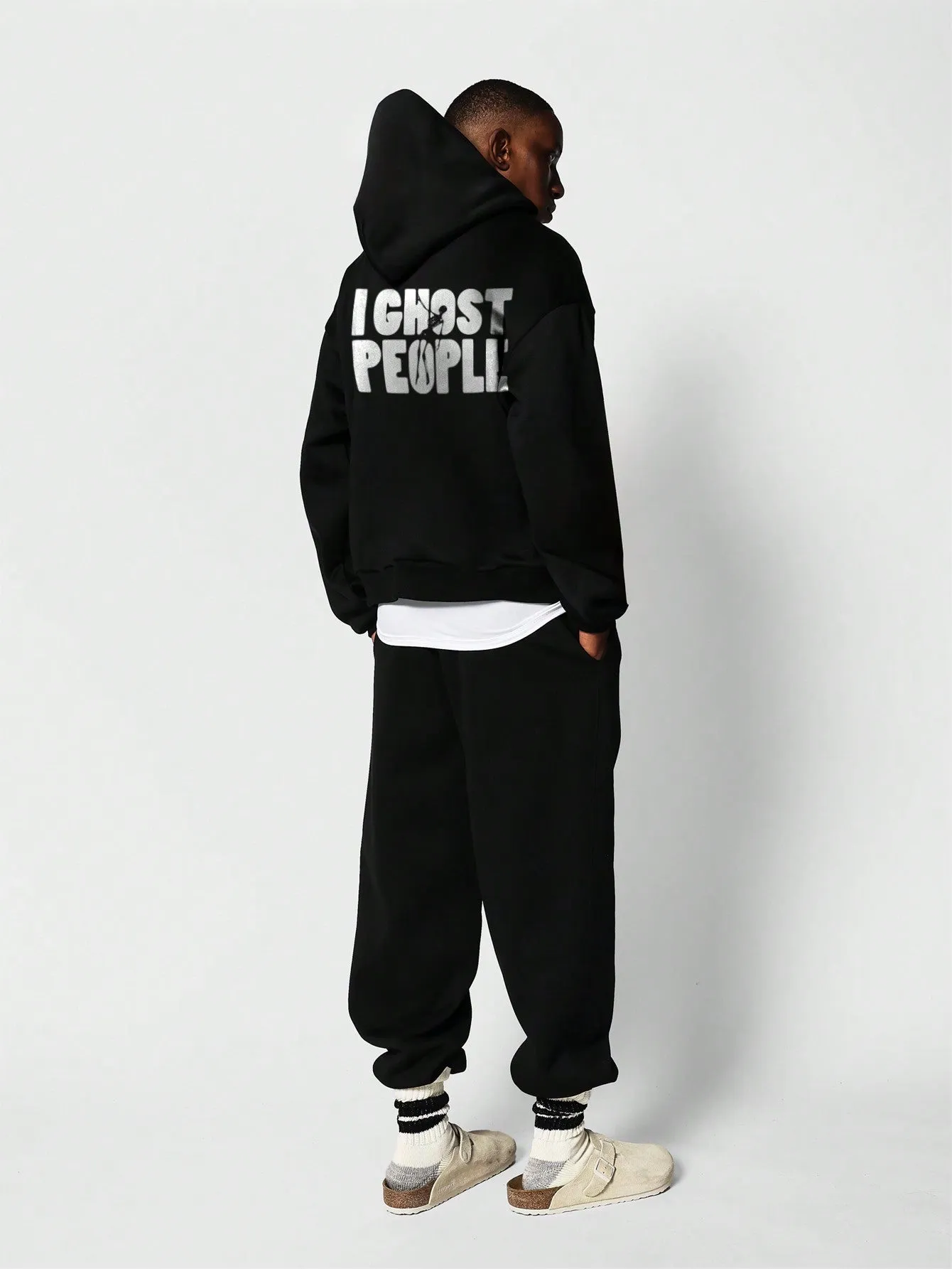 Overhead Hoodie With I Ghost People Graphic Print