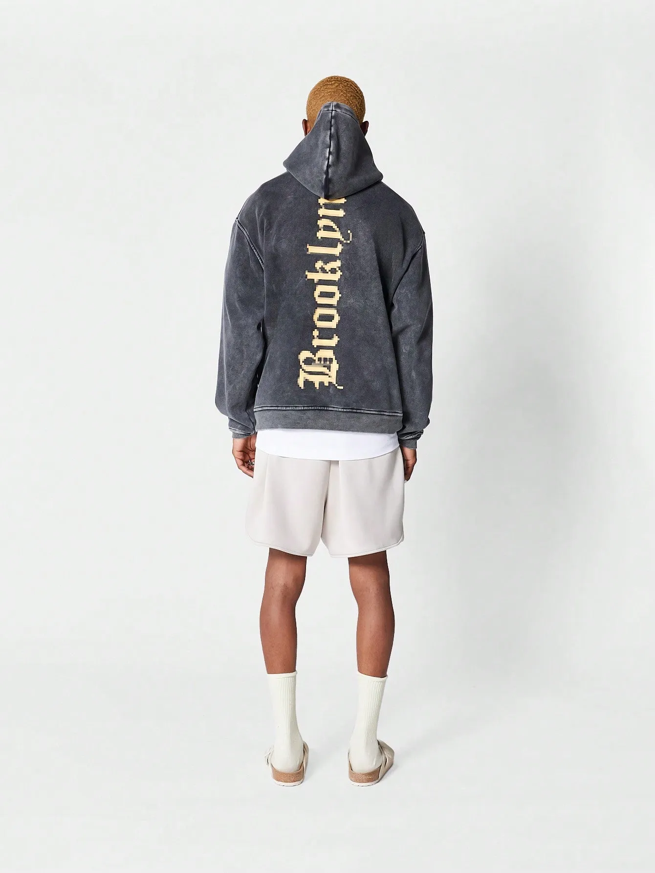 Overhead Washed Hoodie With Brooklyn Print