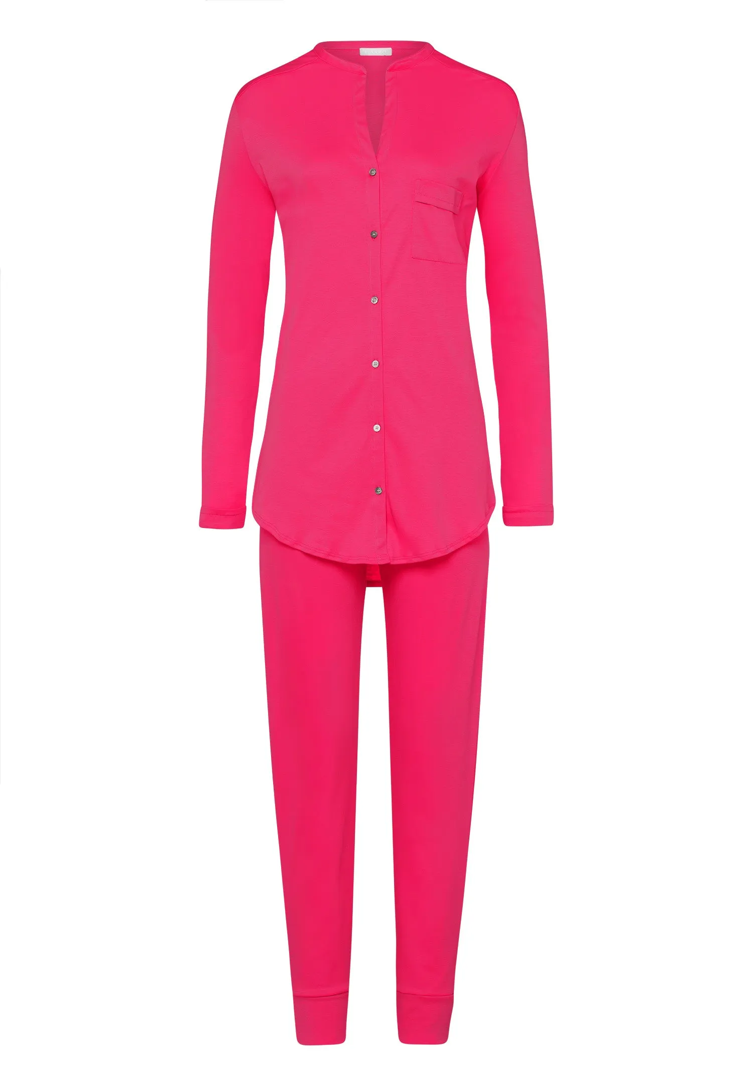 Pure Essence Button Front Soft Cotton Pajama Set | Fuchsia 77949-2462