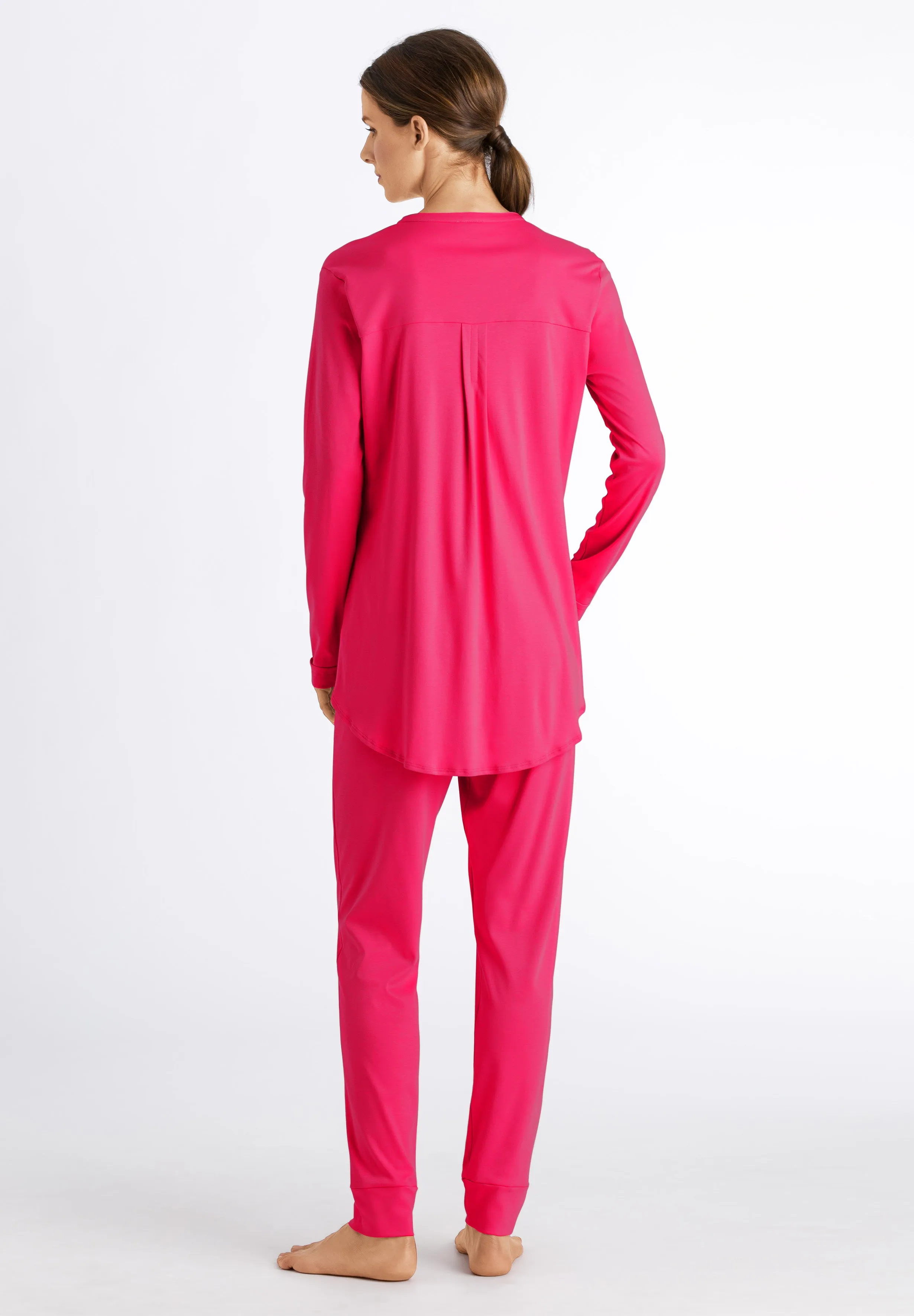 Pure Essence Button Front Soft Cotton Pajama Set | Fuchsia 77949-2462