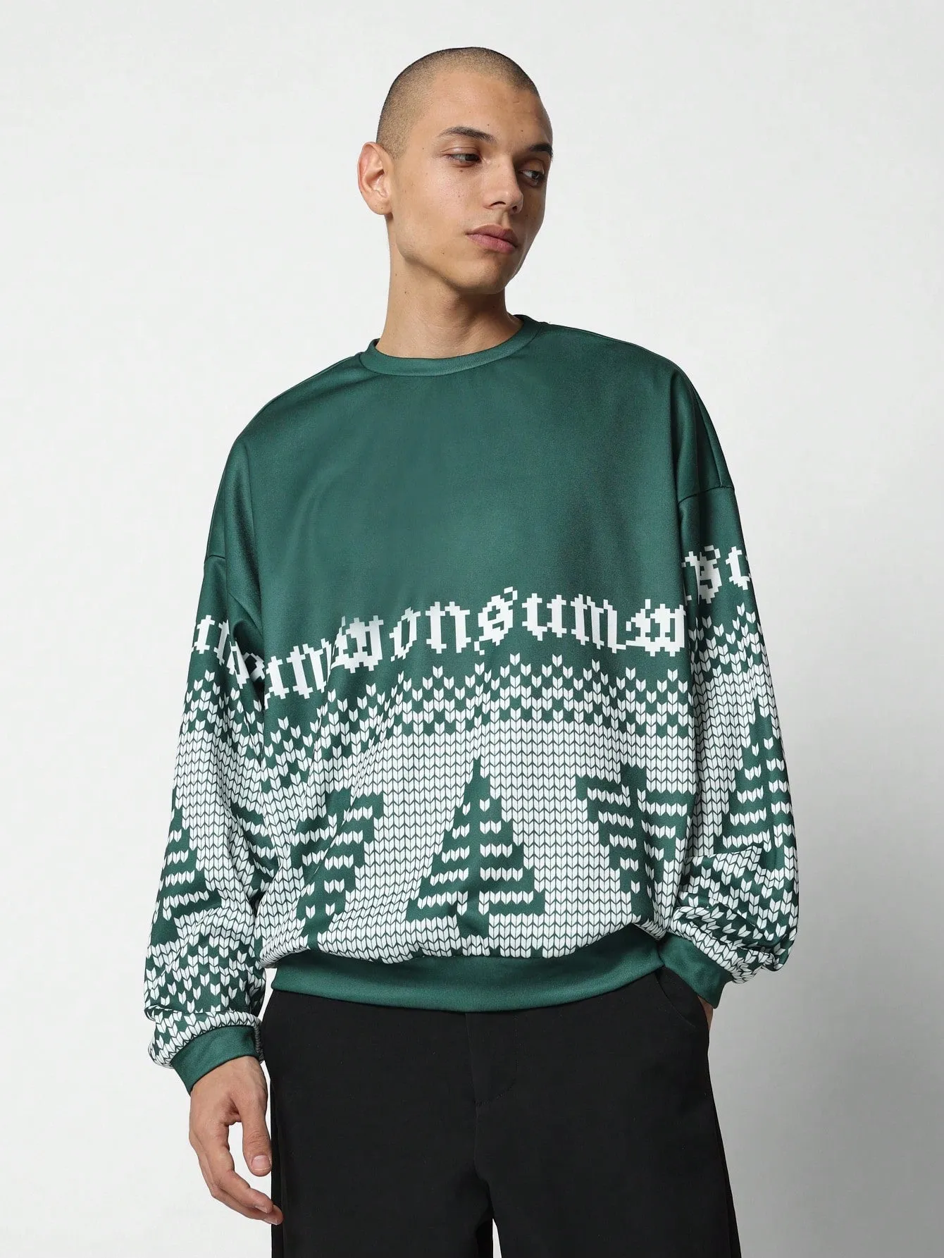 Regular Fit Crew Neck Christmas Sweatshirt