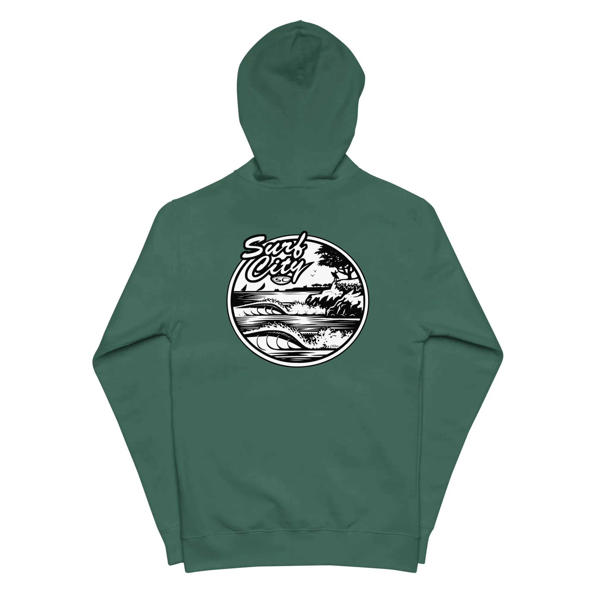 Santa Cruz Surf Shop " SURF CITY" Unisex fleece zip up hoodie