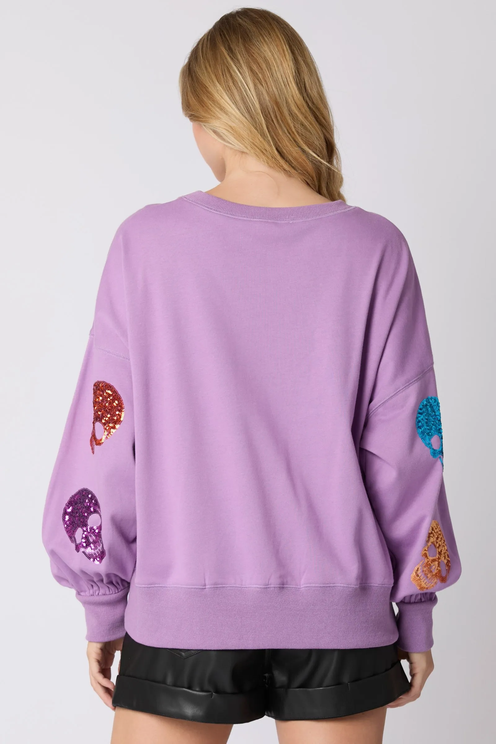 Skeleton Sequins Embroidery Oversized Sweatshirts