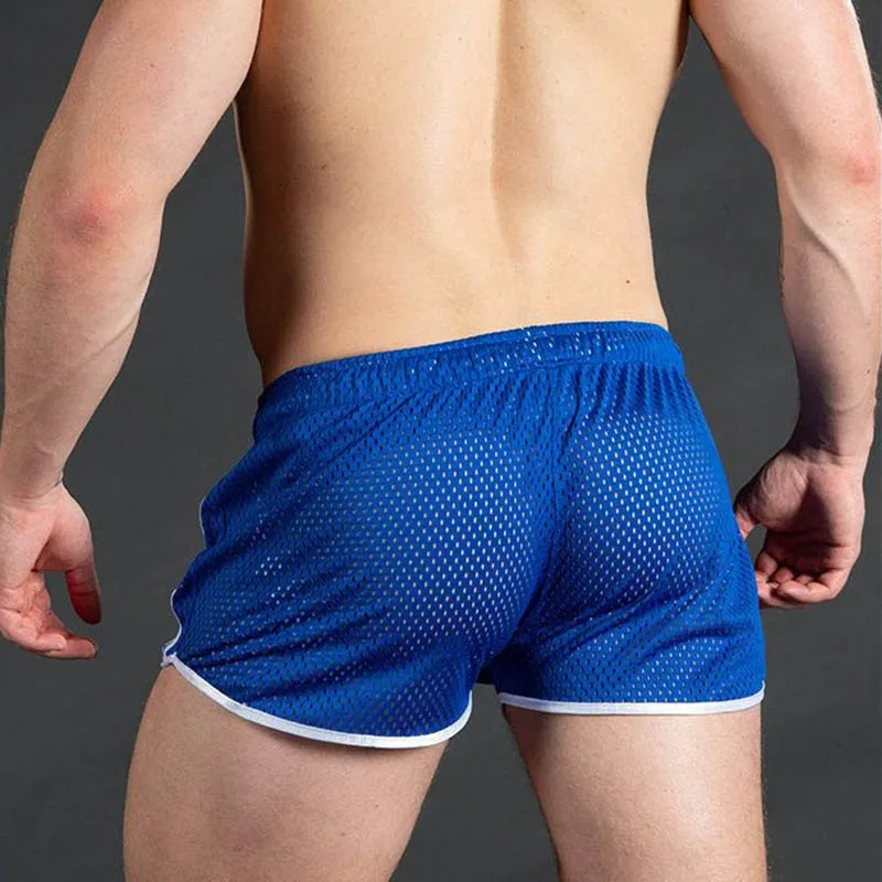 Solid Breathable Drawstring Style Running Shorts