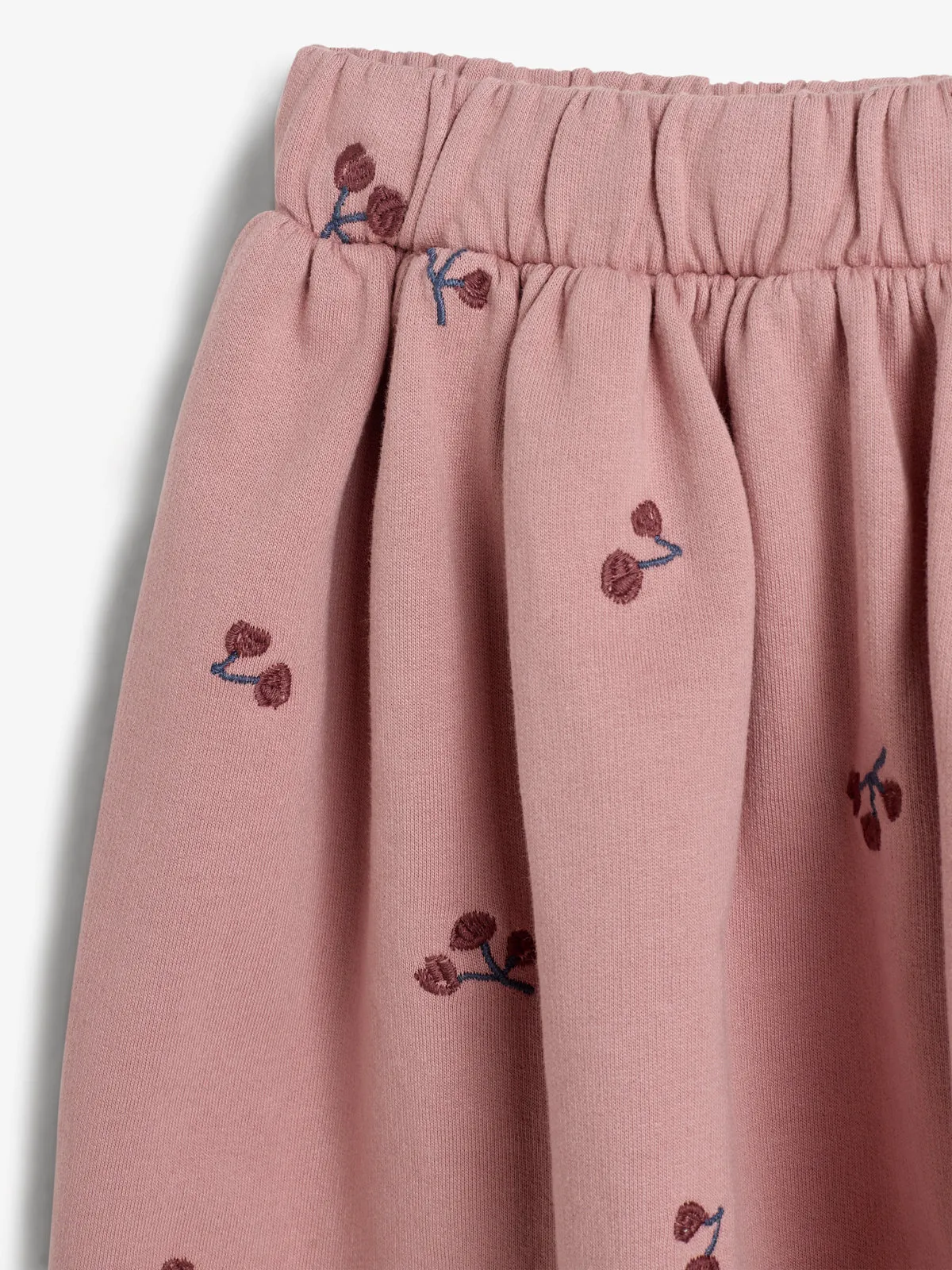 Sweat Skirt w. Embroidery - Kids - Dusty Rose