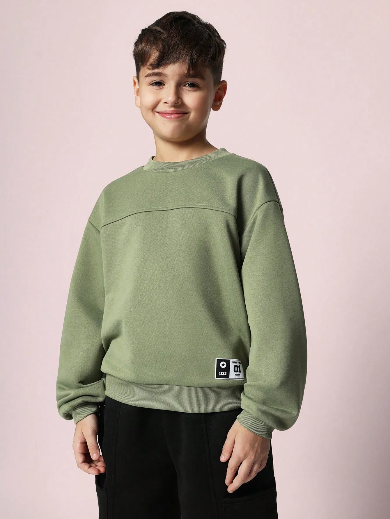 Tween Boys Comfy Regular Fit Sweatshirt With Seam