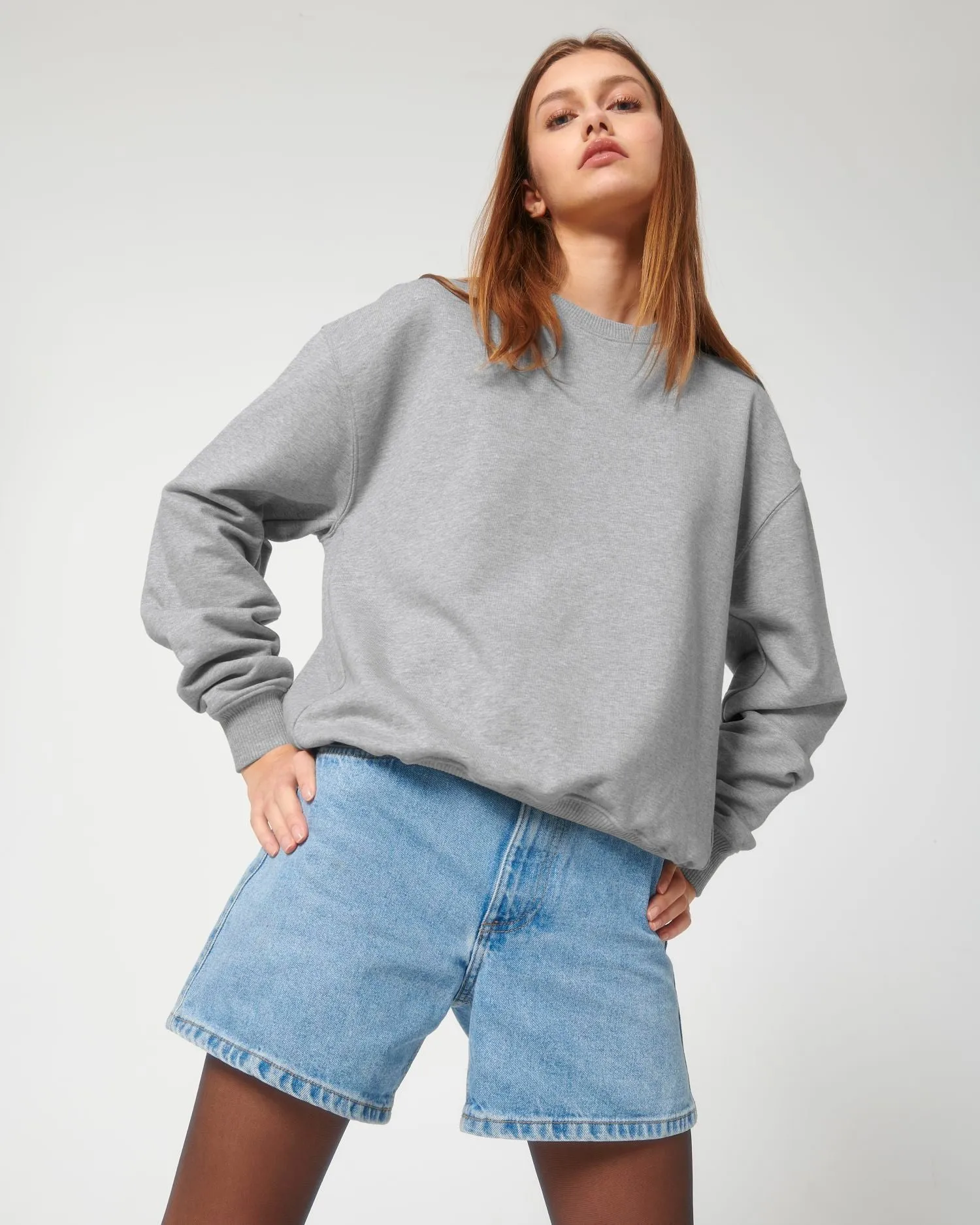 Unisex Organic Boxy Dry-Feel Sweatshirt - 400 g/m² | Ledger Dry Crewnecks STSU798