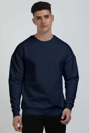 Unisex Oversized Sweatshirts Navy Blue XL