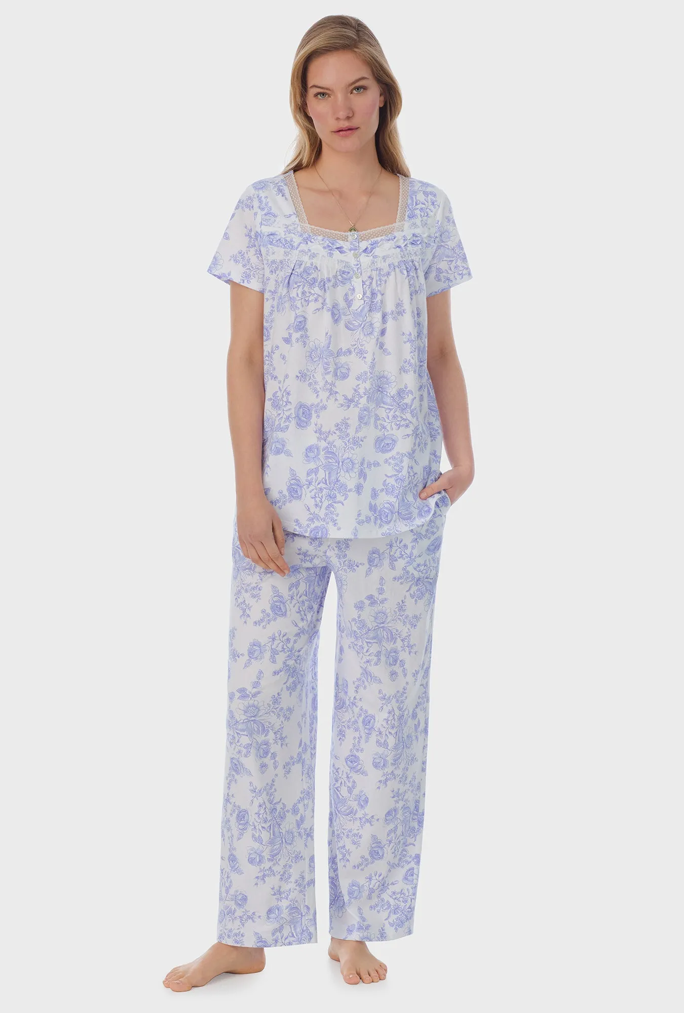 Vintage Rose Cotton Long Pajama Set