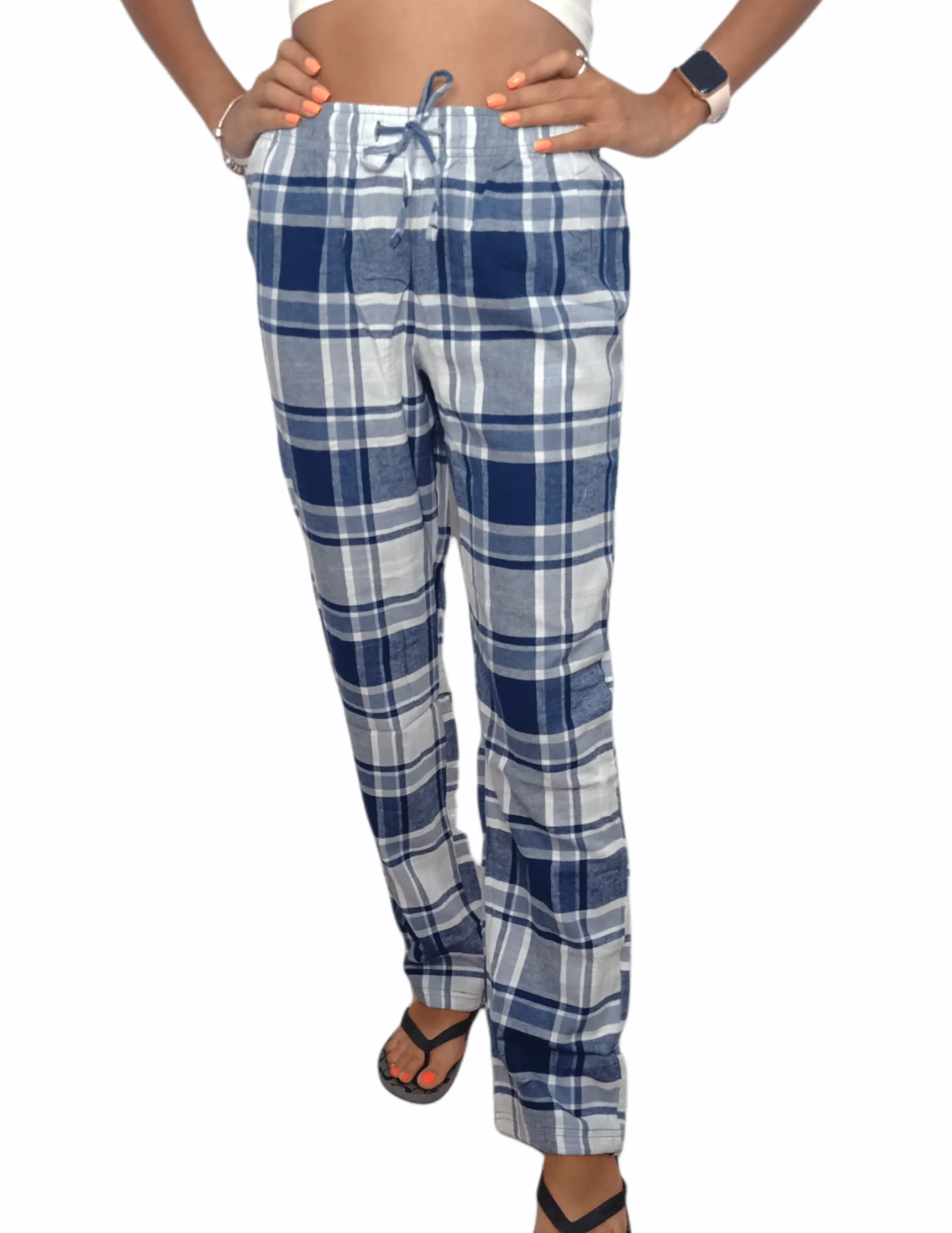 Women Pajama Pants - Blue x White