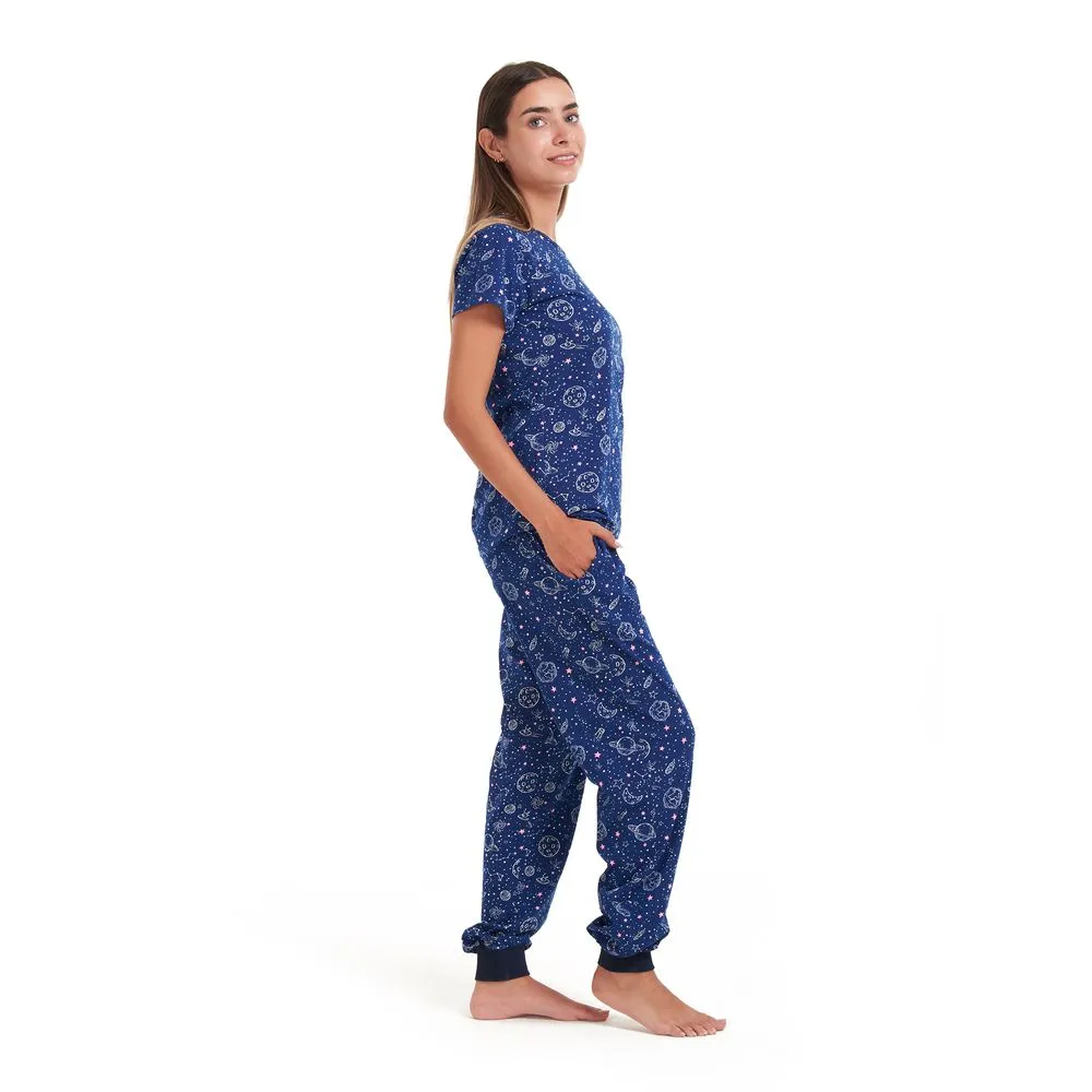 Women summer pajama set Space t-shirt   pants