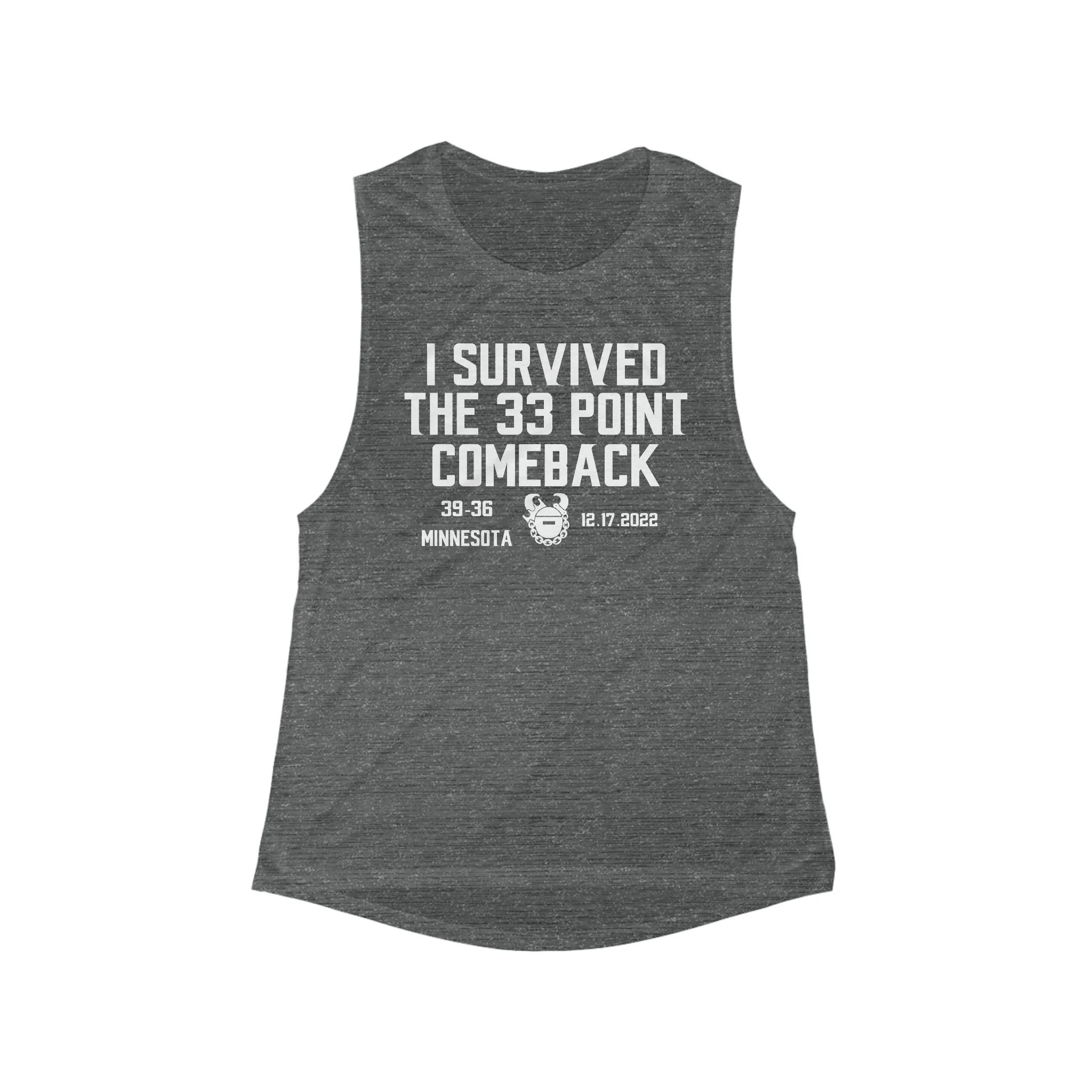 Women's Flowy Scoop Muscle Tank - Survived the 33 Point Comeback