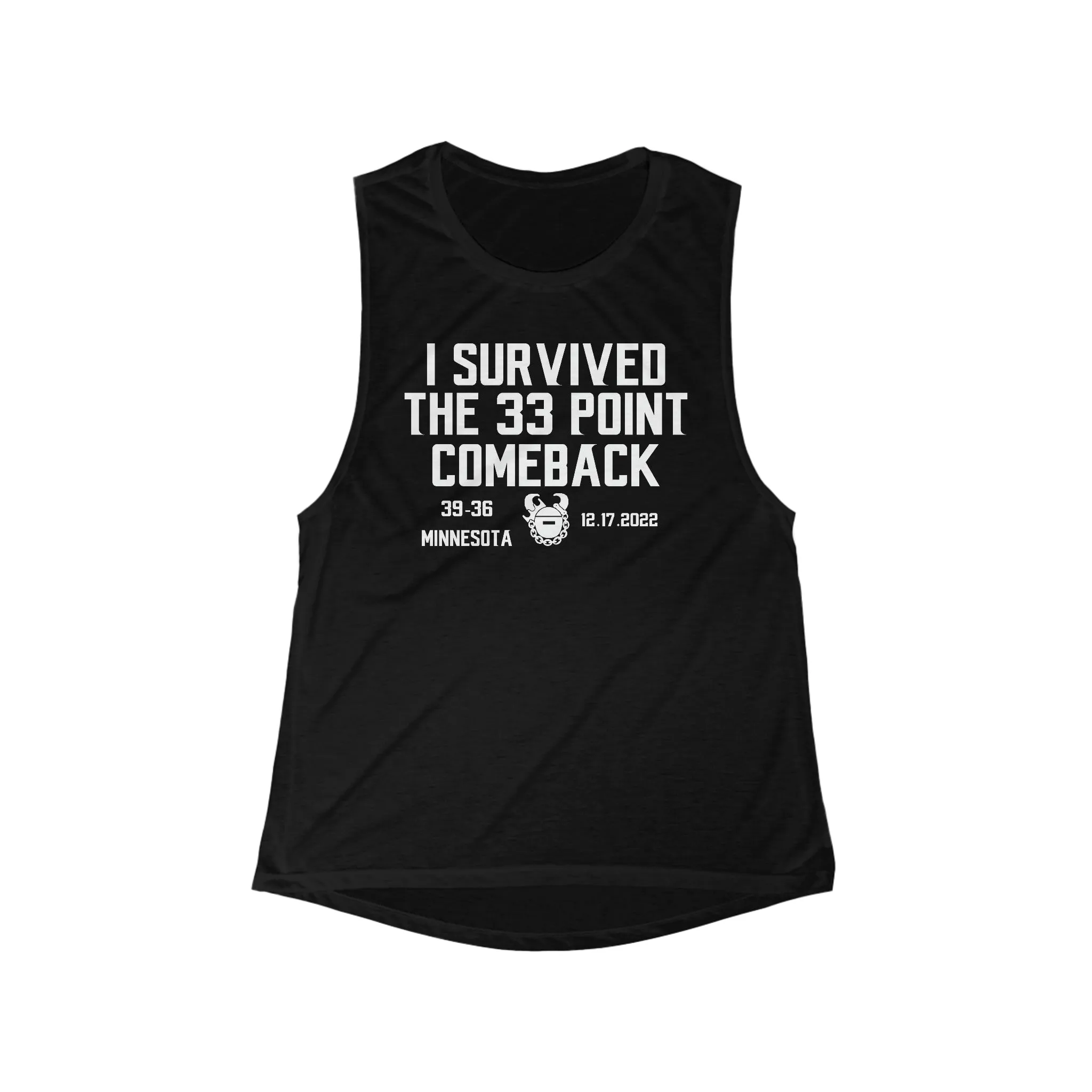 Women's Flowy Scoop Muscle Tank - Survived the 33 Point Comeback