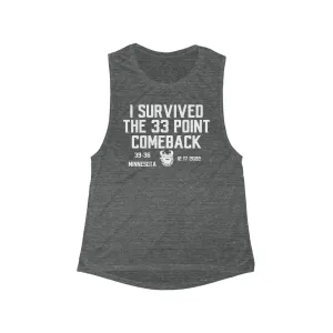 Women's Flowy Scoop Muscle Tank - Survived the 33 Point Comeback